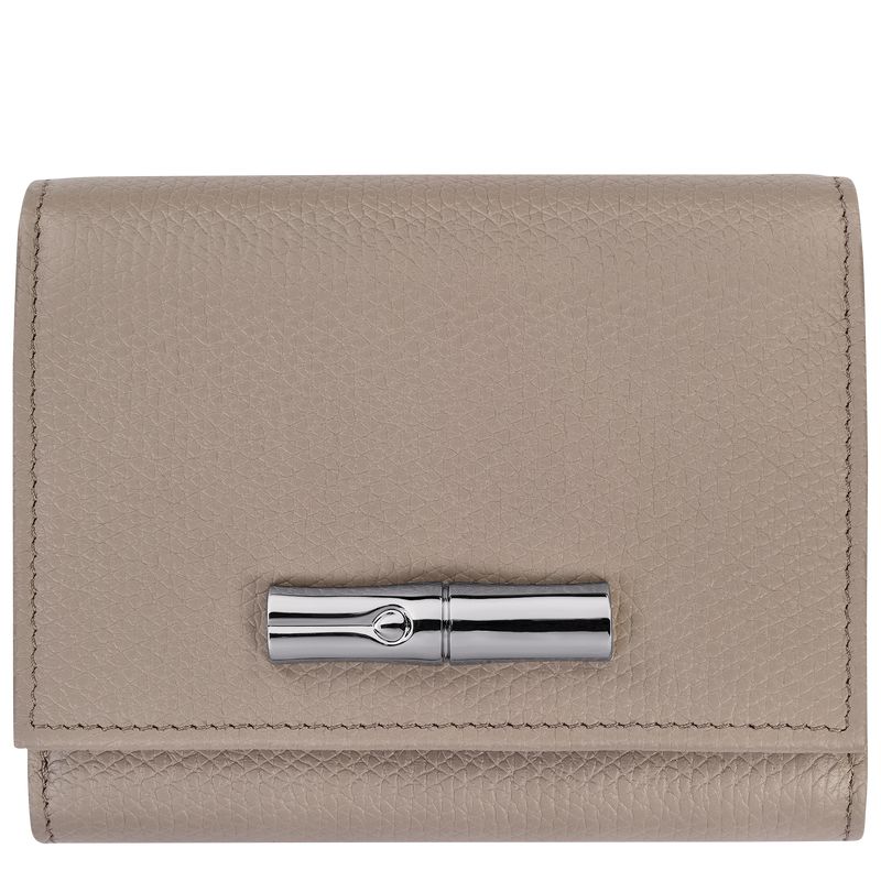 Beige Longchamp Le Roseau Women Wallet | India-975XJSGRN