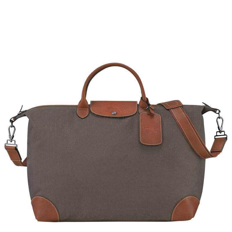 Brown Longchamp Boxford L Men Travel Bag | India-278FATDRU