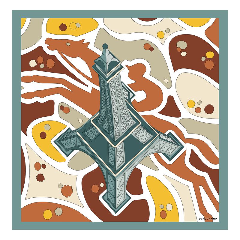 Multicolor Longchamp Equestrian Tower 70 Women Scarf | India-597DYIERX