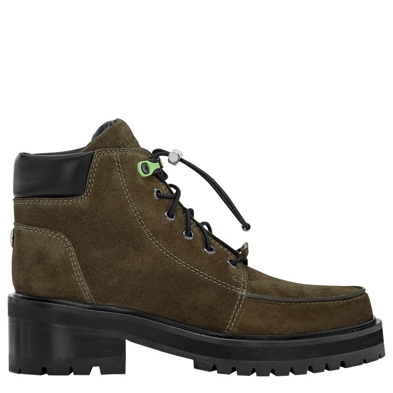 Olive Longchamp La Baroudeuse Low Women Boots | India-387DGXHTE